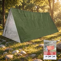 Tente de camping portable d'extérieur imperméable extra épaisse, abri de survie thermique d'urgence en Mylar pour 2 personnes