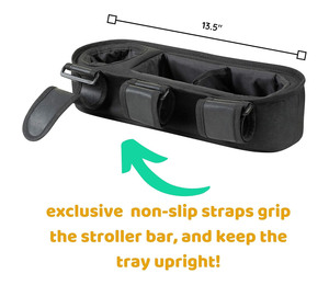 Bandeja Universal para <span class=keywords><strong>Cochecito</strong></span> con Portavasos Térmico, Correas Antideslizantes de Agarre Firme para Barra de <span class=keywords><strong>Cochecito</strong></span>, Accesorio de Bandeja para Snacks de <span class=keywords><strong>Cochecito</strong></span> - Product Image 4