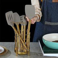 Ensembles de batterie de cuisine 2023 nouveau Style outils de cuisine formels complets ustensiles en Silicone ensembles d'outils de cuisson en acier inoxydable