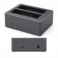 Station d'accueil double baie en aluminium pour disques durs et SSD, boîtier externe USB 3.0 SATA Type-C pour disques de 2,5 et 3,5 pouces