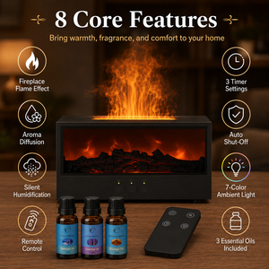Difusor de Llama 3D Inteligente con Control Remoto, Humidificador Ultrasónico Silencioso <36dB, Purificador de Aire de Escritorio con Alimentación Tipo-C 5V/2A - Product Image 5