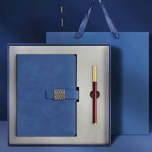 Vente en gros Cahier d'entreprise en cuir Cahier de luxe avec logo personnalisé pour coffrets Cadeaux Boîte cadeau promotionnelle avec stylo/ - Product Image 6