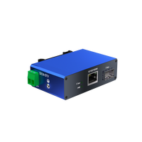 Convertisseur de média Ethernet industriel Mini 1 SFP vers 1 10/100/1000M 9-57V DC Wide Voltage avec protection contre les surtensions Montage sur rail Din