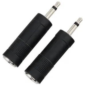 3.5 Mono ke perempuan Mono 6.35mm konektor Audio perempuan 3.5 ke 6.35 adaptor Mono steker 3.5mm ke 6.35 konverter Audio 3.5mm adaptor