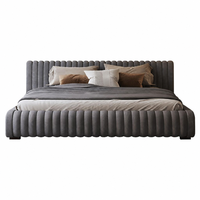 Lit plateforme king-size en tissu, style Mid-Century, sur mesure pour toute la maison, idéal pour chambre et villa, origine Chine, qualité supérieure