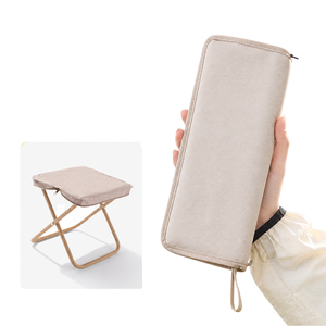 Foldable Outdoor <b>Stool</b> With Oxford Fabric Seat And Aluminum Frame Minimalist Design Rectangular Shape <b>Garden</b> Chair - Product Image 1