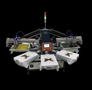 Serigrafia 3-Color 8-Station Rotary Seda Camiseta Serigrafía Impresora Micro <span class=keywords><strong>Registro</strong></span> Nueva Máquina de Impresión Textil - Product Image 2