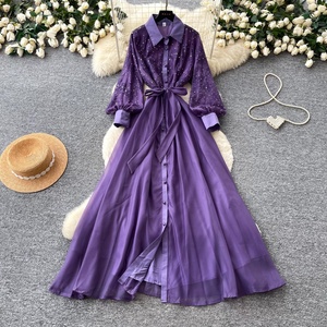 Robe élégante pour femmes, robe à manches longues, robe décontractée pour femmes - Product Image 2
