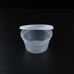 8 12 16 24 32 once coperchi traslucidi resistenti alle perdite per uso alimentare rotondo in Pp tazza per zuppa di plastica