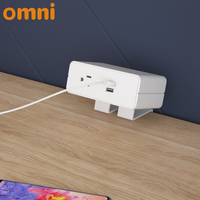 Multiprise de bureau en aluminium ignifuge multicolore avec 2 prises 2A et 2 ports USB pour usage commercial