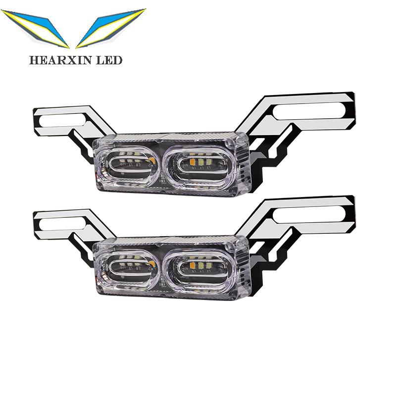 HearxinLED мотоцикл DRL стробоскоп Стоп лампа светодиодная вспышка стоп-сигнал цветной RGB светодиод номерной знак tai предупреждающий свет