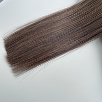Nueva Llegada Ruso Virgen Nano Metal Tip Ring Extensiones de cabello humano Super Doble Dibujado Ash Tono Oscuro Balayage Marrón 22 Pulgadas