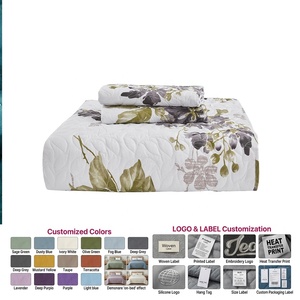Set Copriletto Trapuntato Floreale Moderno in Morbida Microfibra, Lavabile in Lavatrice, Diventa Più Morbido, Leggero, Biancheria da Letto Estiva - Product Image 5
