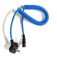 Cordon enroulé robuste sur mesure 3x1,5mm², prise britannique BS1363 vers connecteur femelle C13 avec fusible 13A, câble d'alimentation spiralé rétractable