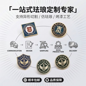 Custom Enamel Badge College Souvenir 30x30mm Alloy <b>Pin</b> Customized Logo <b>Metal</b> Badge Gift - Product Image 3