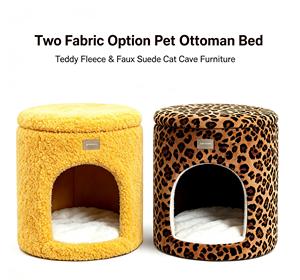 OEM ODM Taburete para mascotas de color personalizado, Cama cueva para gatos, Taburete de vestidor de forro polar antiarañazos, Cama para mascotas, Proveedor mayorista - Product Image 1