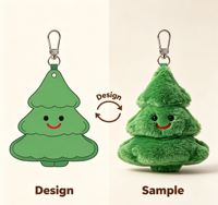 Porte-clés en peluche personnalisé, arbre de Noël en peluche, jouet en peluche, design personnalisé, porte-clés en peluche doux, cadeau promotionnel de Noël