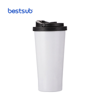 BestSub Vente en gros Tasse isotherme 16 oz en acier inoxydable, gobelet de voyage, tasse à sublimation vierge avec couvercle