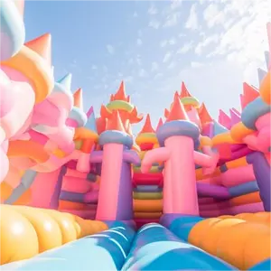 Принцесса розовый воздушный батут надувная игровая площадка замок комбо замок для вечеринки надувной дом