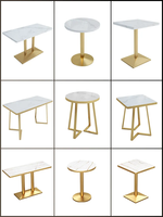 Luxus moderne goldene Sinter stein Marmor Esstisch Set für Cafe Bistro Bar Coffee Shop Restaurants Outdoor Hotel Verwendung