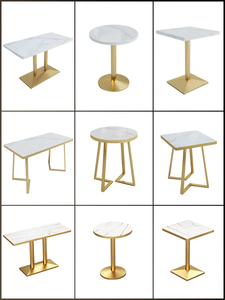 Lusso moderno tavolo da pranzo in marmo sinterizzato dorato <span class=keywords><strong>per</strong></span> caffè bistrot Bar Coffee Shop <span class=keywords><strong>ristoranti</strong></span> uso esterno Hotel - Product Image 6