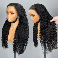 Perruque frontale sans colle en dentelle HD 13x6, cheveux humains vierges bouclés profonds, alignés aux cuticules, 30 pouces, style bouclé birman brut