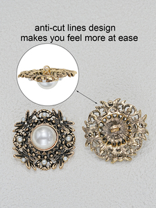 <span class=keywords><strong>Bottoni</strong></span> con gambo Vintage in lega di zinco impreziositi da 39mm rifiniture in capo per capospalla - Product Image 3