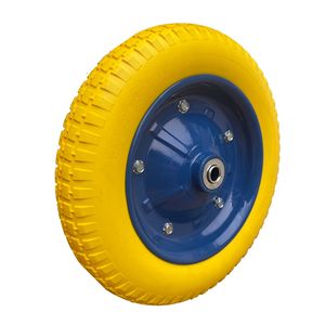 Roues industrielles à roulettes 13x3 en mousse PU, roue en caoutchouc massif, type à trou de boulon, résistance à l'usure, frein non inclus - Product Image 4