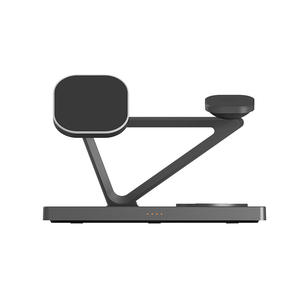 Regalos de negocios promocionales 5 en 1 Cargador inalámbrico 15W Fuerte magnético para iPhone para relojes <span class=keywords><strong>Samsung</strong></span> Estación de carga con luz - Product Image 6