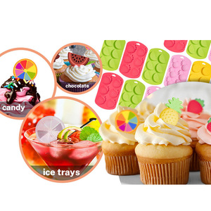 Nhà Máy mẫu miễn phí trái cây hình dạng silicon nhựa khuôn sô cô la Khuôn Silicone Ice Cube khay - Product Image 4