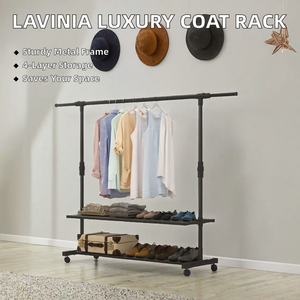 <span class=keywords><strong>Lavinia</strong></span>: Appendiabiti e Portascarpe di Lusso in Metallo, Salvaspazio, Organizzatore per Vestiti da Soggiorno - Product Image 2