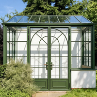 Portes Françaises en Aluminium pour l'Extérieur des Maisons, Portes d'Entrée, Portes Intérieures Vintage à Effet Ondulé, Isolation Thermique, Porte d'Entrée
