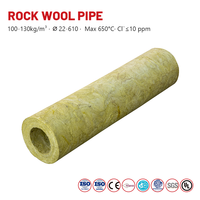 Isolation de tuyaux en laine de roche, section 128 kg/m³, haute température 650°C, ASTM C547, Chlorure <10ppm ASTM C795, DN15-DN600, 25-100 mm
