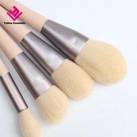 Ensemble de 12 pinceaux de maquillage avec logo personnalisé, poils synthétiques, manche en bois, pour fond de teint, poudre, anticernes, yeux et lèvres, avec étui