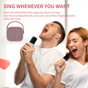 Machine de karaoké portable avec lumières LED, haut-parleur Bluetooth et micro pour fête, machine à chanter pour enfants et adultes, idée cadeau - Product Image 4