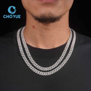 ลดราคาพิเศษ สร้อยคอเงินแท้ S925 ขนาด 8 มม. แบบ Cuban Link 2 แถว ประดับเพชรโมอิสซาไนต์ สไตล์ฮิปฮอป เครื่องประดับคุณภาพสูง สร้อยคอผู้ชาย ผ่านการทดสอบเพชร GRA - Product Image 6