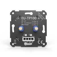 EU — interrupteur rotatif et à bouton poussoir 220v, gradateur de lumières Led, 2 gangs, boîte en Carton, 3 ans,