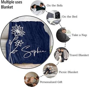 Coperta in Flanella Personalizzata Calda <span class=keywords><strong>e</strong></span> Morbida, Ecologica, Misura King Size, Plaid Leggero in Poliestere per Divano - Product Image 6