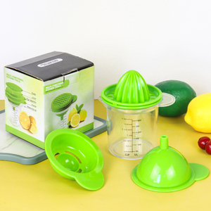 Juegos de exprimidor de limón de plástico 5 en 1, exprimidor manual multifuncional de cítricos, exprimidor de limón, rebanador de ajo, prensa <span class=keywords><strong>con</strong></span> taza medidora - Product Image 2