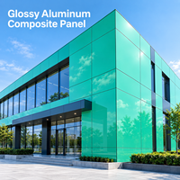 Panneau composite en aluminium brillant 4 mm 1220x2440 mm, panneau ACM doré métallique pour panneaux muraux de salle d'exposition