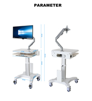 Chariot médical mobile dentaire professionnel, poste de travail, hauteur réglable, colonne en aluminium aéronautique, roues silencieuses adaptées aux appareils épais