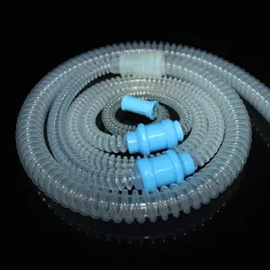 Transparent Silicone Hose Medical Platinum Cured Breathing Silicone Corrugated Tube Reusable Circuits Silicone Breathing Tube Ventilator