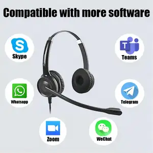 Top Seller Hands-Free Wired USB Telephone Headset ENC Noise Cancelling Headphones With Anti-Noise Microphone For Call Center