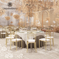 Chaise de réception de mariage en fer doré empilable de luxe pour banquets et événements, modèle Chameleon