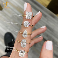 Bague de fiançailles et de mariage en or massif 10K/14K/18K avec diamant solitaire, 4 griffes, coupe ovale 1 carat, certificat IGI, bijoux fins pour femme