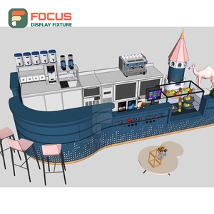 Boutique Coffee Merchandise Display Rack Open <b>Shelf</b> Layout Cup Lid Display Area Roastery Product Display Rack - Product Image 1