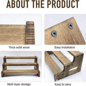 Wooden Multi Tier <b>Desktop</b> <b>Shelf</b> 13.8in X 6.1in X 8.4in 3 Layer Storage Organizer For Kitchen Spice Cosmetics - Product Image 5