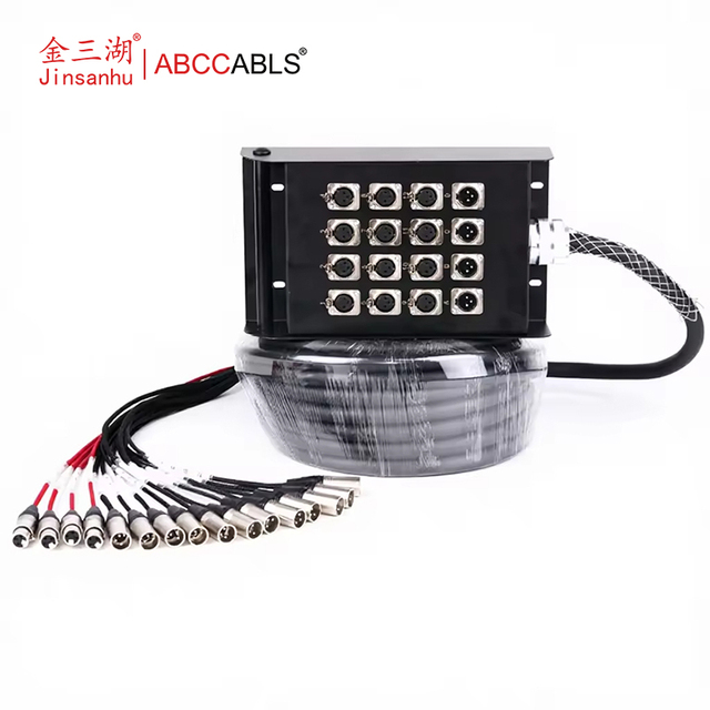 16-Channel Multi-Core Bare Copper Signal Cable 10m 20m 30m Stage Mobile Patch Panel Audio Cable Box/ Box/Winding Reel