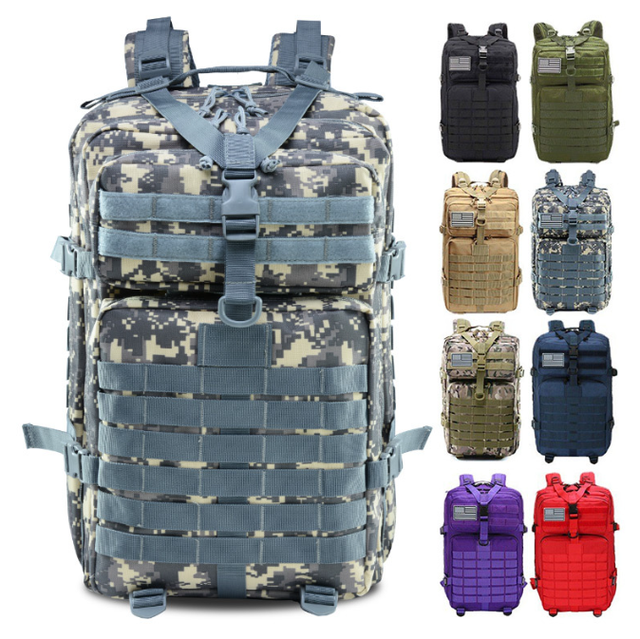 Camouflage Oxford Molle Waterproof 20-36L Soft Shell Hiking Outdoor Camping Motorcycle Custom Tactical Backpack