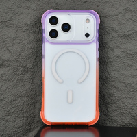 Nouvelle coque de téléphone magnétique avec airbag aux quatre coins, couleur dégradée, en PC+TPU+TPE pour iPhone 17 Pro Max